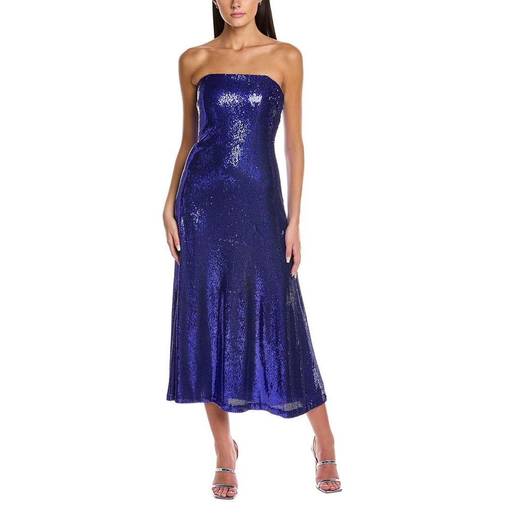 Halston Talia Sequin Gown Strapless Formal Maxi Dress Prom Dress Size‎ 8